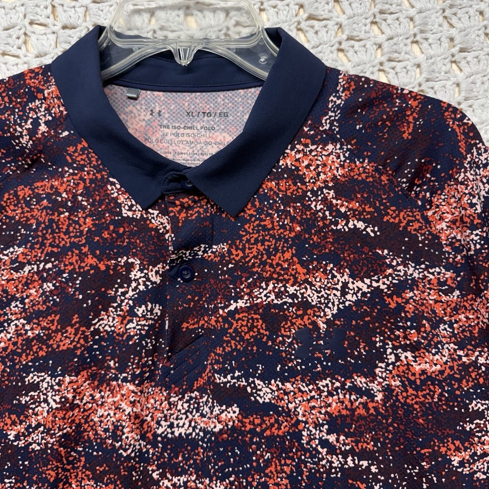 Under Armour UA Iso-Chill Printed Polo Shirt Mens XL Muti Color Short Sleeve - Picture 1 of 9